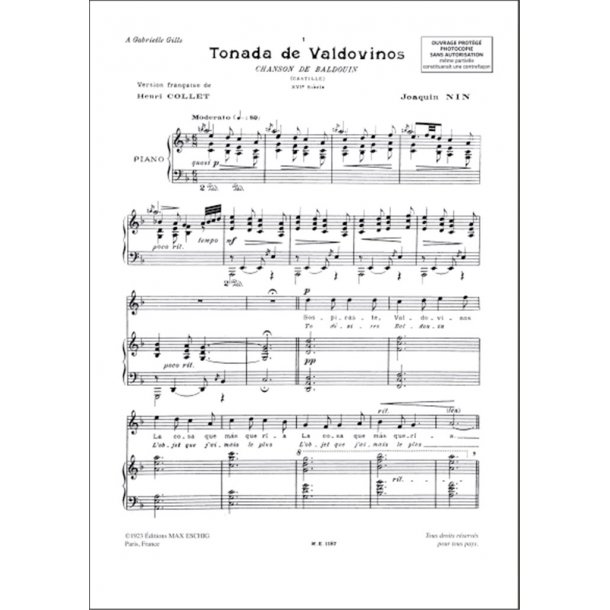 20 Chants Populaires Esp. Vol 1 Chant-Piano